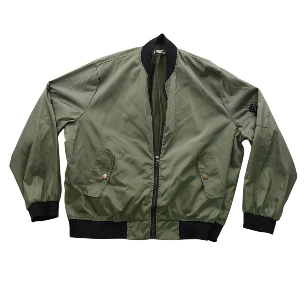 Zeagoo Mens Bomber Jacket Sz XL Full Zip Outerwear Classic Green Casual Outdoors